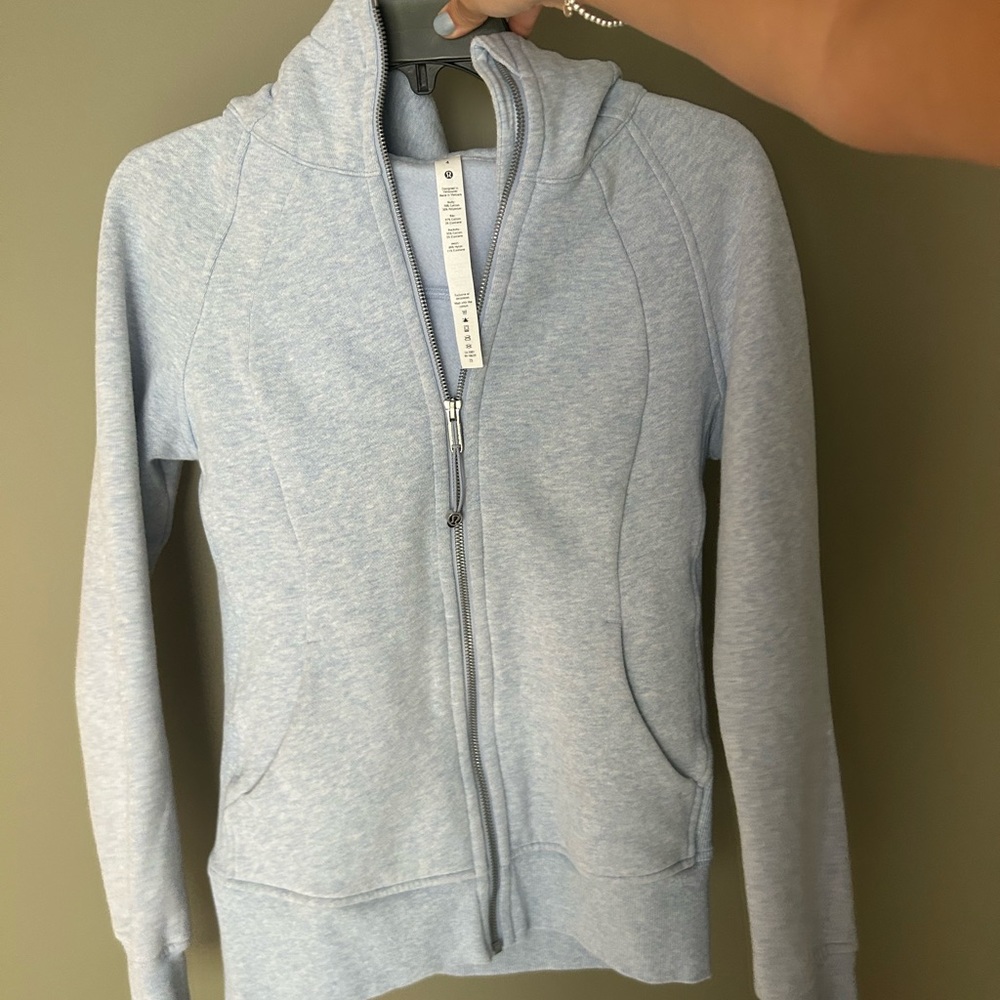 Lululemon full zip scuba worn once perfect condition feathered blue